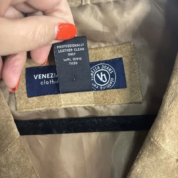 Y2k Venezia Jeans Ladies Suede Jacket Size 26/28 - Picture 4 of 6